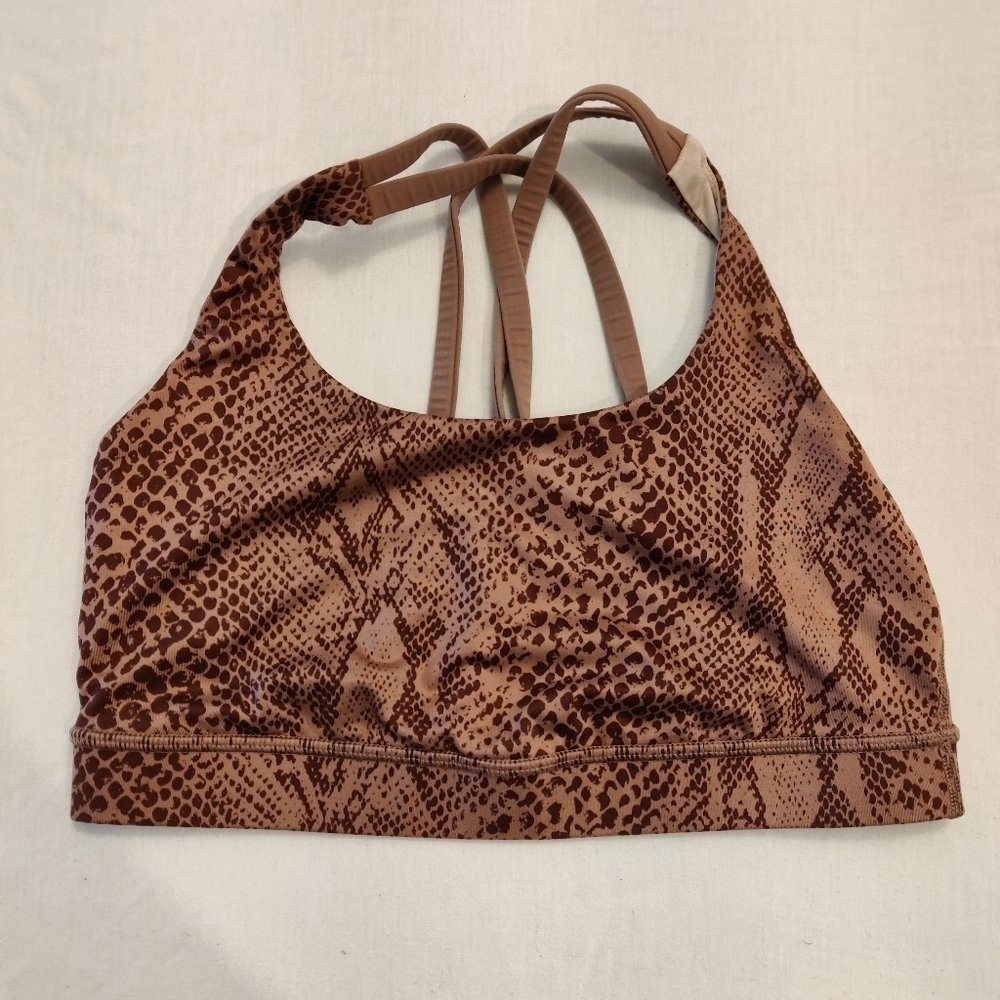LULULEMON Energy Sport Bra Women's size 6 snakeskin pink and red